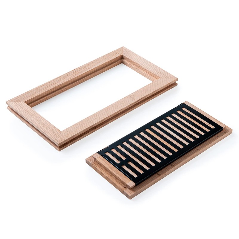 Razo White Oak Wood Flush Mount Floor Register Vent Cover,
