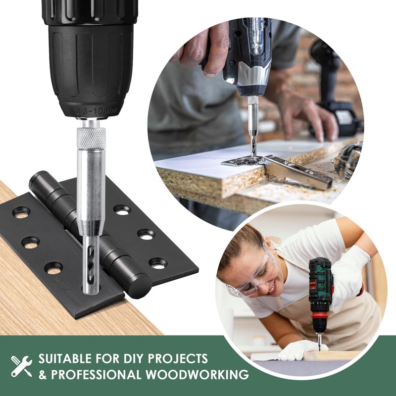 Hinge Drill Bit Set 5PCS – Self Centering Woodworking Hole