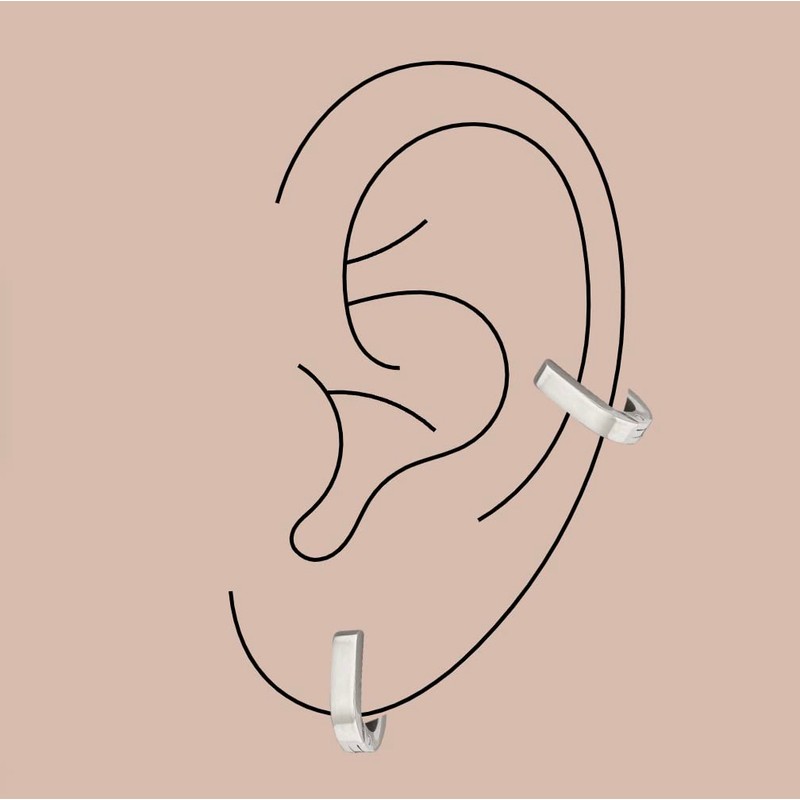 Tini Lux Hypoallergenic Oval Mini Trendsetter Hoops Silver