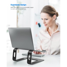 Nulaxy Laptop Stand, Ergonomic Aluminum Laptop Computer Stand, Detachable Laptop Riser Notebook Holder Stand Compatible with MacBook Air Pro, Dell XPS, HP, Lenovo More 10-15.6” Laptops