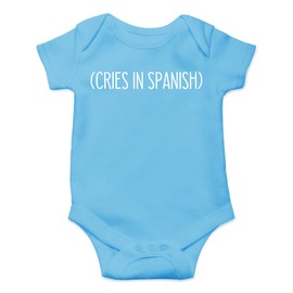 CBTwear Gritos en español - Ropa de bebé - Divertidos trajes de recién nacido para niños y niñas, Azul/claro, Recién nacido
