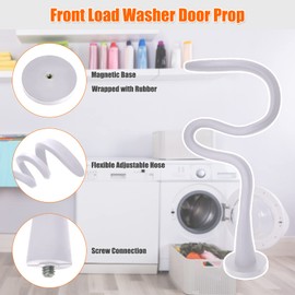 Washer Door Prop and Stopper for Front Load Washing Machine, Removable Washer Door Holder - Flexible Washer Door Stopper Keep Washer Door Open to Prevent Odors - White