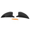 Pair Horned Rearview Side Door Mirror Covers Glossy Black Replacement