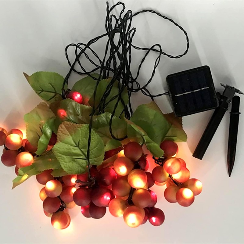 keeda Solar String Lights with Vines, Waterproof 80 LED Grape