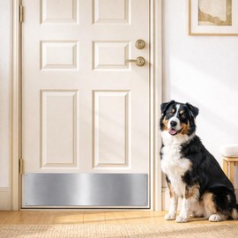 Panther Armor 8x30 Inch Silver Door Kick Plate, 1mm Thick Stainless Steel, Anti-Corrosive Metal Door Plate for Dog Scratching, Door Protector, Durable Kick Plate for Bottom of Door