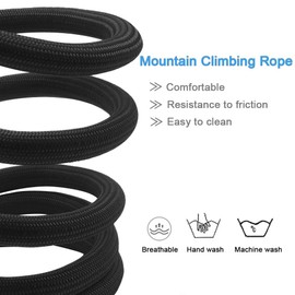 MayPaw 4FT/6FT/8FT/10FT Dog Leash, Classic Solid Colors, Durable Mountain Climbing Rope Dog Leash Reinforced with Leather Tailor Connection Heavy Duty Silver Clasp, 8 Foot Black Leash