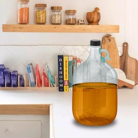 TidyFriend 1 Gallon Glass Jug with Lid,2 Pack Clear Glass Gallon Jugs for Beverages, Brewing, or Storage – Airtight with with 38mm Screw Cap, Durable, Food-Safe, Easy to Carry Handle