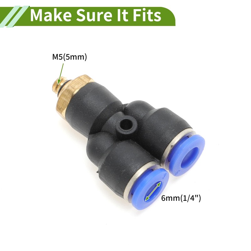 HOPESPANNER Push to Connect Air Fittings 1/4" Y Type Air