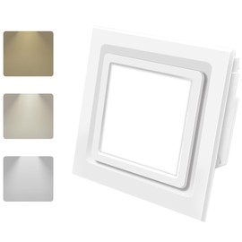 POWERENG Bathroom Ventilation Fan with Light,With light color controller,12W Square LED 3000K/4500K/6000K,141 CFM,0.7 Sones Quiet Bathroom Exhaust Fan,White.
