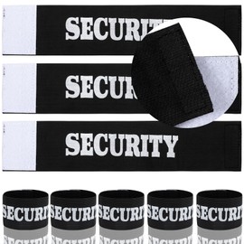 jiawaggag Set of 5 security bracelets with Velcro bandage, black security patch for sporting events, 35 cm x 7 cm