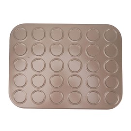 Muffin Top Pan Macaron Bakeware Pan Muffin Tray Baking Mold Carbon Steel Bakeware for Oven Baking Gold 30 Hole