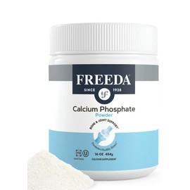 FREEDA Freeda Calcium Phosphate Powder - Kosher Calcium Supplement for Men & Women, Animal Bone Health & Joint Support for Dogs & Cats - Calcium and Phosphorus Supplement - Calcium Without Vitamin D, 16oz