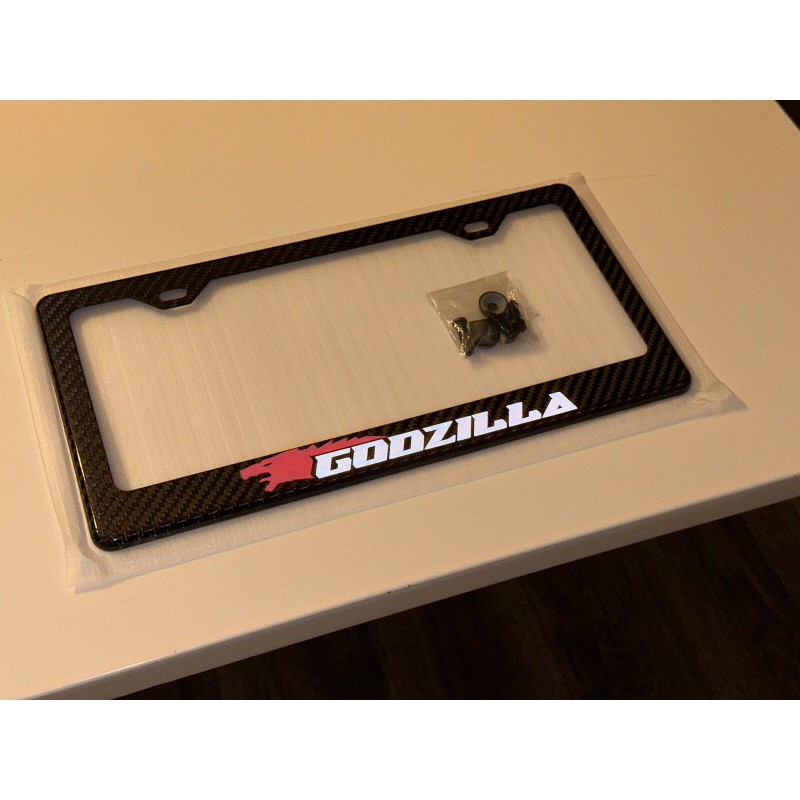 Godzilla GTR (Reflective) Godzilla GT-R 100% Carbon Fiber License Plate