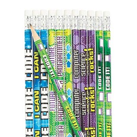 Fun Express Coding Pencils - 24 Pieces - Educational and Learning Activities for Kids