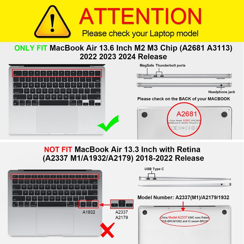 Fintie Case Compatible with MacBook Air M3 M2 13.6 Inch