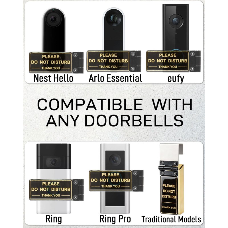 Metal No Soliciting Sign for Front Door - Fits Any