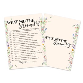 Wildflowers Bridal Shower Game Cards, What Did The Groom Say Game Cards for Wedding Shower Engagement Party Bachelorette Party Reception, Bridal Shower Decorations, Set of 25-07