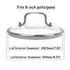 HEVSTIL 8-Inch Tempered Glass Lid – Heat Resistant to 220°C,