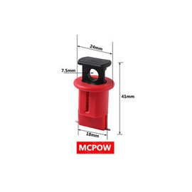 ToolOfLife 1 Pc Miniature Circuit Breaker Lockout, MCPO/MCPI/MCPOW (Optional), Red, Push Button Actuator, Manual Operation, Locks Out ISO/DIN Circuit Breakers