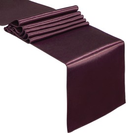 BETRIC Satin Table Runner 12 x 108 inch for Wedding, Birthday Parties, Banquets Decorations - 1 Pack,Burgundy