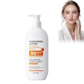 Sunscreen Lotion UVA & UVB Protection SPF 90+ PA++++, Sun Cream, Sun Protection Lotion Light Formula Against Ageing Skin, Non-Greasy with High UV Protection, Ideal for Face and Body (220 g)