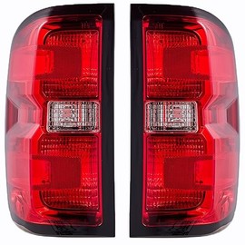 PAANLOK OE Red Tail Lights for 2014-2019 Chevy Silverado 1500/2500/3500 & 2015-2019 GMC Sierra 2500/3500 | Factory 3-Bulb Housing Only | Driver+Passenger Pair (No Bulbs/Harness)