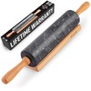 Zulay Kitchen 17-Inch Marble Rolling Pin With Stand - Polished