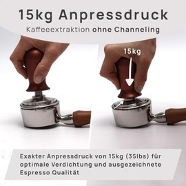 NATUMO Espresso Tamper 58 mm, Pressure Regulating (15 kg / 35 lbs), Portafilter Accessories, Coffee Tamper Set with Tamper Mat (Bronze)