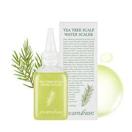STEAMBASE Tea Tree Scalp Water Scaler Miniature | Travel Size Scalp Treatment | Natural BHA & Tea Tree Oil | Remove Hair Odor & Scalp Buildup | Water Type Hypoallergenic Scalp Exfoliator, 1.69 fl oz