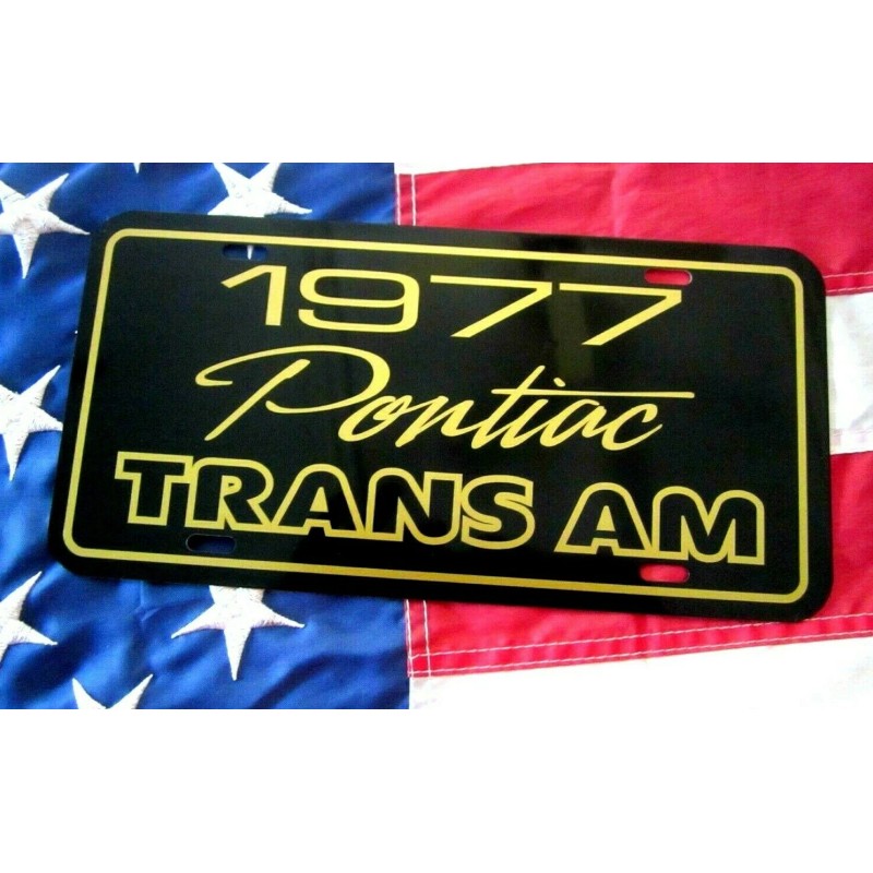 1977 Pontiac Trans Am License plate car tag black &