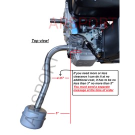 Exhaust Pipe & Muffler for: Predator 459 Max Performance, Duroma 18hp, 16hp, XP16HPE, XP18HPE Go Kart & mini bikes.