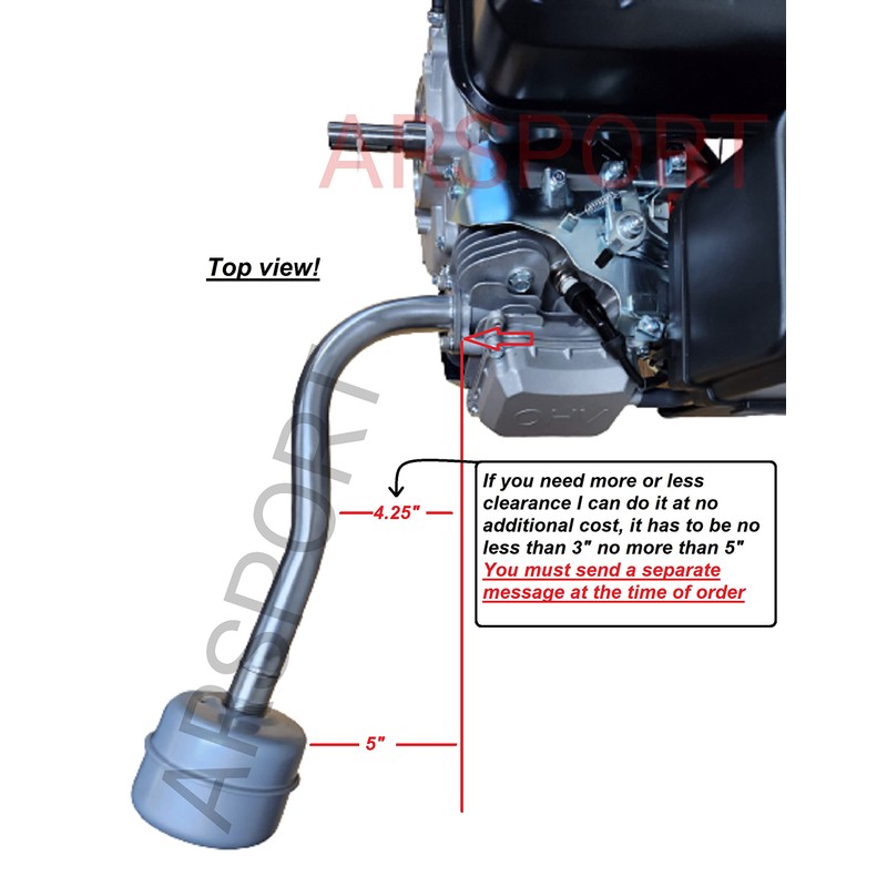 Exhaust Pipe & Muffler for: Predator 459 Max Performance, Duroma