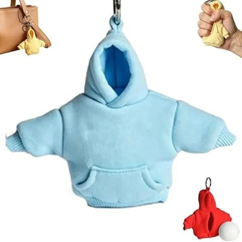 Mini Hoodie Stress Ball Keychain – Cute Detachable Sweatshirt Key