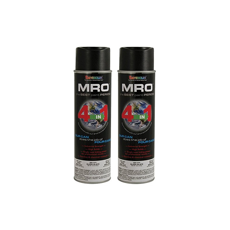 Seymour Spray Paint, Gloss Black MRO Industrial Enamel Paint, 20