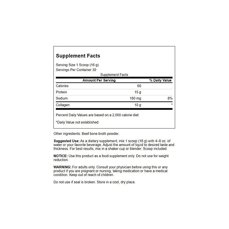 Swanson Real Food Bone Broth Collagen - Natural Flavor 16.9