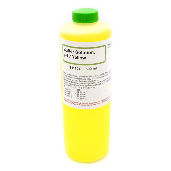 7.00 pH Standard Buffer Solution, Yellow, 500mL - The Curated