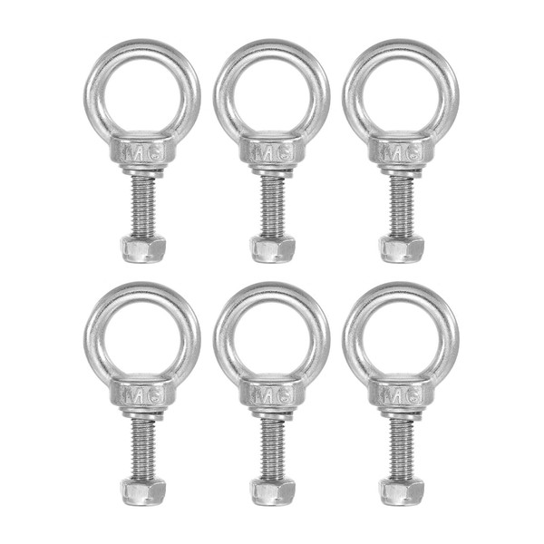 PATIKIL M6x20 Lifting Shoulder Eye Bolts 304 Stainless Steel Female