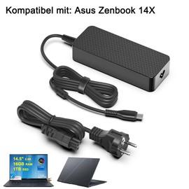 HKY 100W USB C Power Supply for Asus 5 Pro R9-7940HX RTX4060, Asus Zenbook 14X UX3404VC UX3404VA UX3404V UX3404 Q420 Q420V Q420VA UM5401 UM5401R UM5401R UM5400 1RA, RA, RA, Book B5 OLED Flip B5602