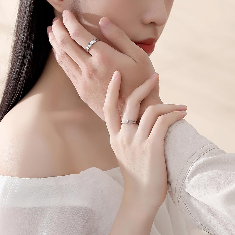 MIYEKI Free Size Couple Rings, 2-Piece Set, Popular Wedding Rings