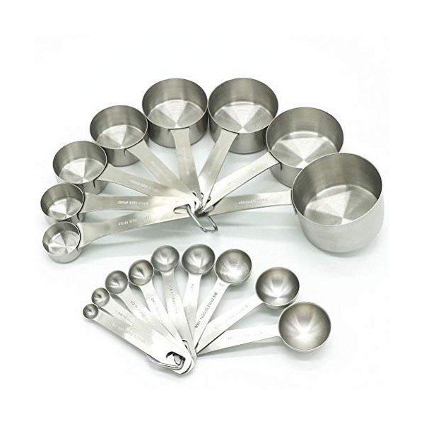 Smithcraft Measuring Cups and Measuring Spoons Set, Stainless Steel Measuring