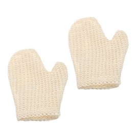 Minkissy 2pcs Sturdy Woven Scrub Gloves Shower Exfoliating Mitts for Deep Cleaning Portable Bath Scrubber Towels for Home Use Gentle Skin Compact Design for Easy Storage