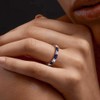 RANDES Sapphire Ring Bands for Women 3mm Half Eternity Wedding