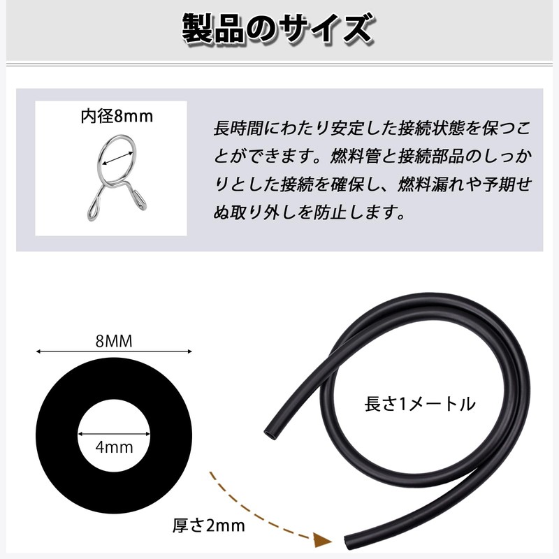 DELUXEFOX Gasoline Hose, Weatherproof, Inner Diameter 0.2 x 0.3 inches
