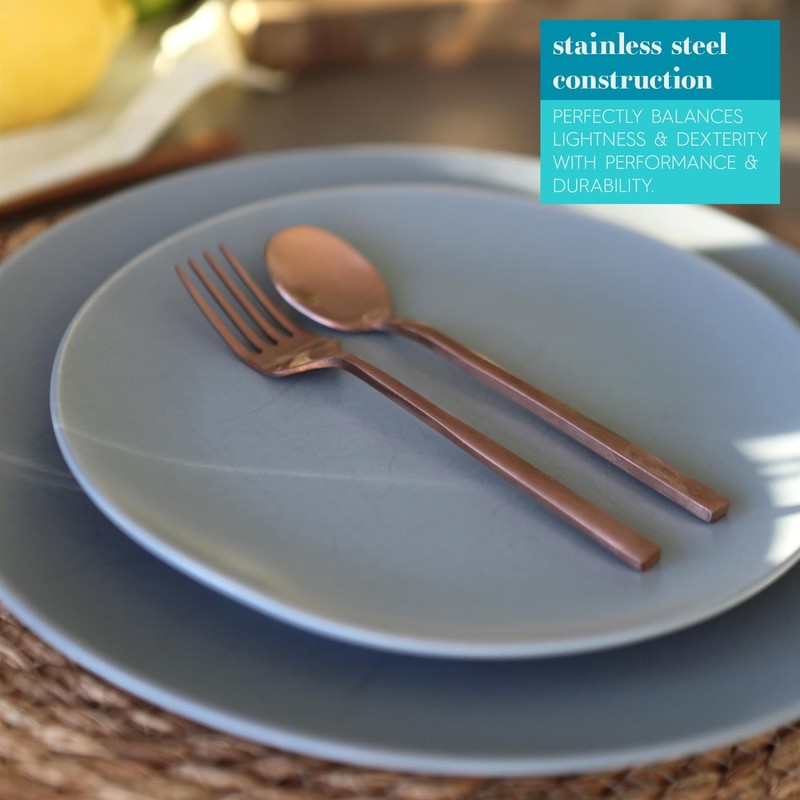 Argon Tableware Stainless Steel Teaspoons - 14.5cm - Copper -