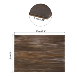 sourcing map Stained Glass Sheet Mosaic Tile 7.9 Inch x 5.9 Inch Coffee Color Stained Glass Sheets for Crafts DIY Art Project