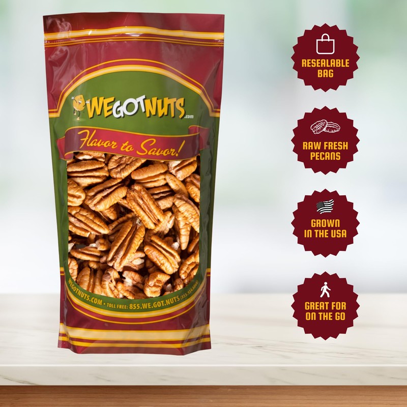We Got Nuts Unsalted Raw Pecans for Cooking, Baking &