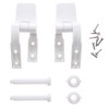 Canomo Universal White Plastic Toilet Seat Hinges Replacement with Bolts