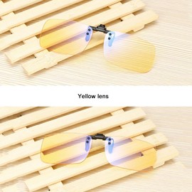 SagaSave Clip-On Sunglasses, Polarised Clip-on Flip Up Anti-Blue Light Sunglasses for Outdoor Driving Fishing, Yellow Lens