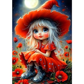 MXJSUA DIY 5D Diamond Painting Kits for Adults, Flower Fairy Diamond Art Painting Full Drill Crystal Rhinestone Embroidery Craft Kits for Home Wall Decor Gifts, 30x40cm