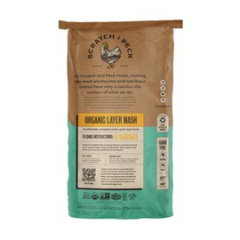 Scratch and Peck Feeds Whole Grain Layer Mash Chicken and Duck Feed - Corn-Free and Soy-Free - 16% Protein, Certified Organic and Non-GMO Project Verified Chicken Food - 50 lbs Bag